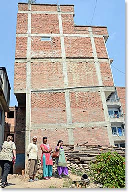 The typical Newari style houses that people live in in Bungamati are particularly vulnerable because many of them have cantilevered floors on upper levels