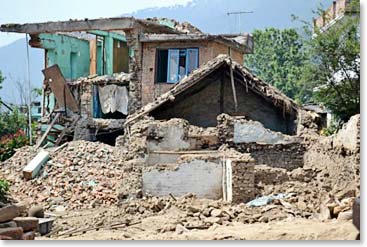 The destruction in Bungamati