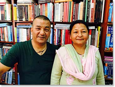Wally’s good friend Bidur Dagol, of Vajra Publications, at his book shop in Thamel. Inventory is very good; in fact in remained on the shelves!