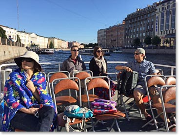 On our boat tour of the Canals of St. Petersburg