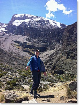 Steve with his summit objective above.