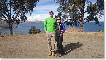 Paul and Maria along the shores of beautiful Lake Titicaca