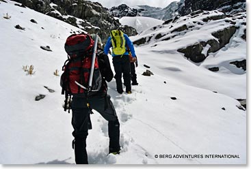 We got into more snow as we climbed higher.