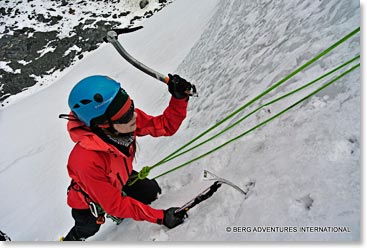 Ice climbing practice
