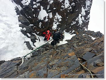 A mixed climbing section