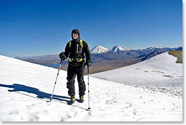 Paul approaching the summit of Acotango