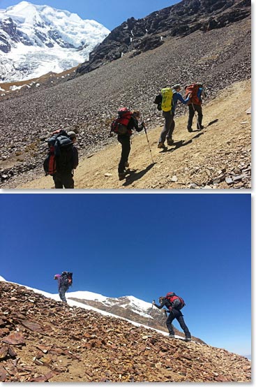 Climbing to Illimani high camp