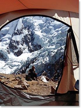 High camp Illimani, views from our tent