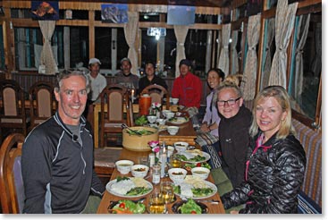 Sellers farewell dinner in Pangboche