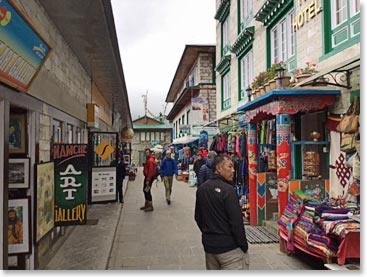 The normally busy streets of Namche were somewhat quiet on Monday.