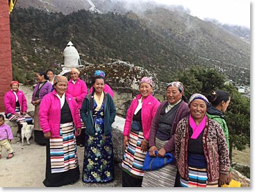 All of the women of Khunde had gathered to meet us. This was to be a special day.