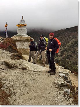 Temba, Rob and Chuck on the hike between Tengboche and Pangboche, on our way to Yangzing and Temba’s lodge.