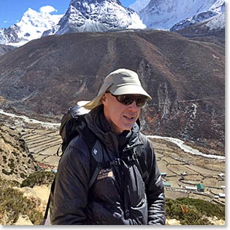 Rob above the village of Dingboche