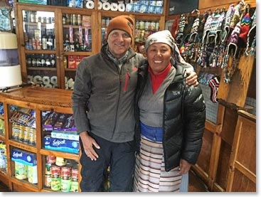 Wally and his good friend Mingma Yangee Sherpa in Dingboche - they were on Everest together in 1989.