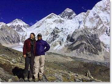 Min and Leah with Everest in the background
