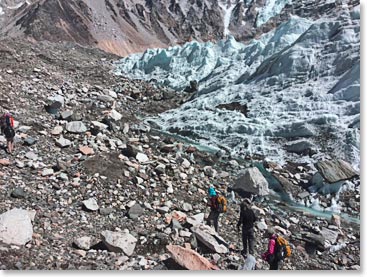 Team approaching Everest base camp