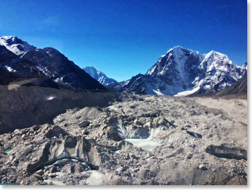 We quickly flew over the same terrain that took us days to walk up.