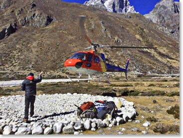 The team regrouped and continued from Pheriche to Lukla.