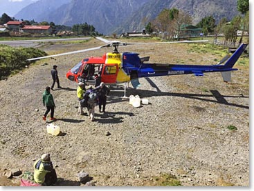 All back in Lukla by 10:30 am. We took three separate helicopter shuttles from Pheriche. Rob and Min rode down in the last one.