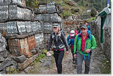 The trek starts from Lukla, 9,200ft/2,800m.