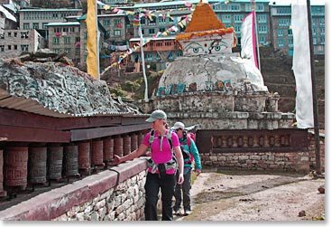 Ritual to spin the prayer wheels as you pass by