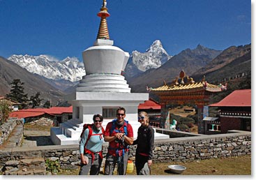 Team standing in Tangboche