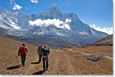 The Mother Jewel (Ama Dablam) towering on the horizon