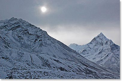 Winter conditions have arrived into the Himalayan Mountains.