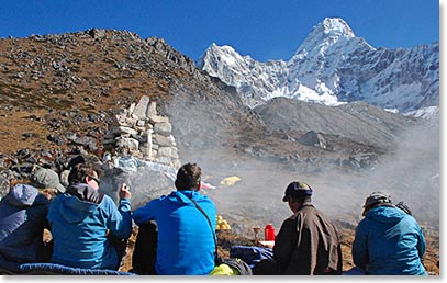 Climbers get time to view their main objective