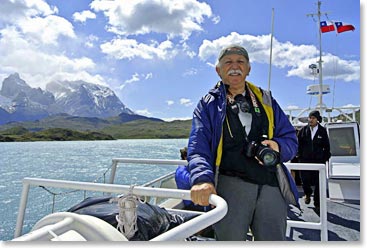 Doug aboard the catamaran