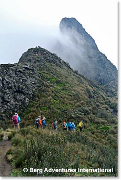 The team approaching the summit