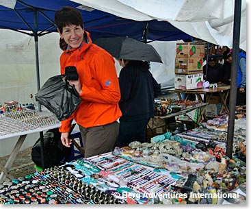 No stopping Terri shopping at Otavalo Market