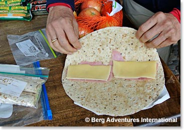 A simple wrap can taste ‘oh so good’ on a mountain!