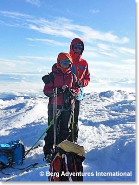 On the Top!  Martial and Marie-Jose on the Equator and on the summit