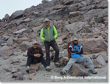 The guide team, Osvaldo, Joaquin and Sergio