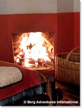 Arrive into Guachala and sleeping next to this cozy fire