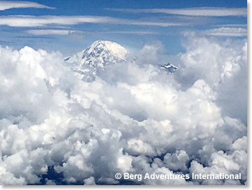 Clear view of Aconcagua on our flight from Santiago to Mendoza