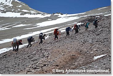 The team climbing to Canada camp