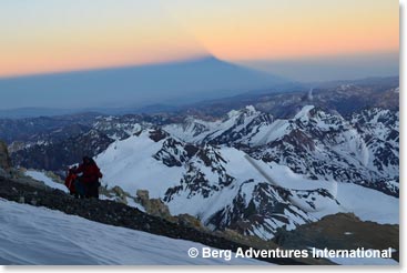 We started climbing at 5:00 am and the sun was rising soon after