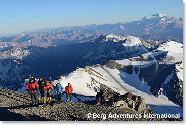 After we reached Independencia Camp at 6380m we climbed entirely with crampons.