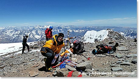 Chris von Gartzen on the summit of Aconcagua