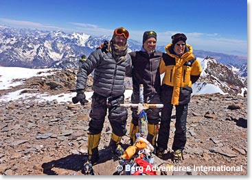 Scott, Danny and Chris on the summit of Aconcagua