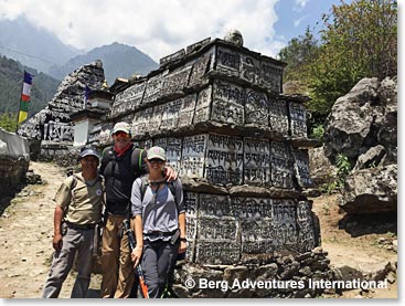 Mani stones along the trail