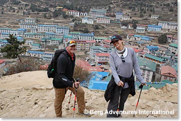 Once you reach Namche, you still keep climbing as you move through town.