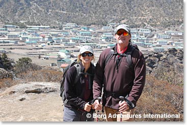 Kylie and Garv at Khunde, the home village of Ang Temba