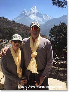 Kylie and Garv with Ama Dablam