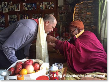 Garv Blessed by Lama Geshi