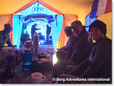 The SPCC Camp is right in the middle of all the action at Base Camp and was a perfect place to have lunch.