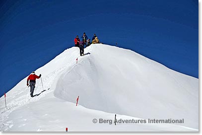 Final steps to the summit of Mount Elbrus