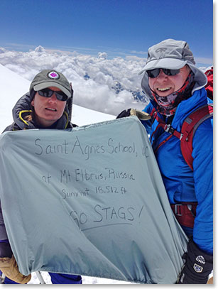 Dale and Betsy carried the sign for St. Agnes School West Chester all the way to the summit. Betsy’s daughter goes to St. Agnes.  Go Stags!